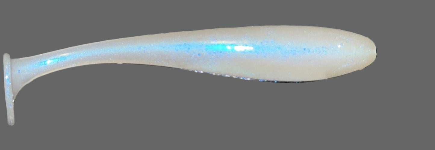 4" Paddle Tail Lures X 5 (Lunar Mist) with hook slot