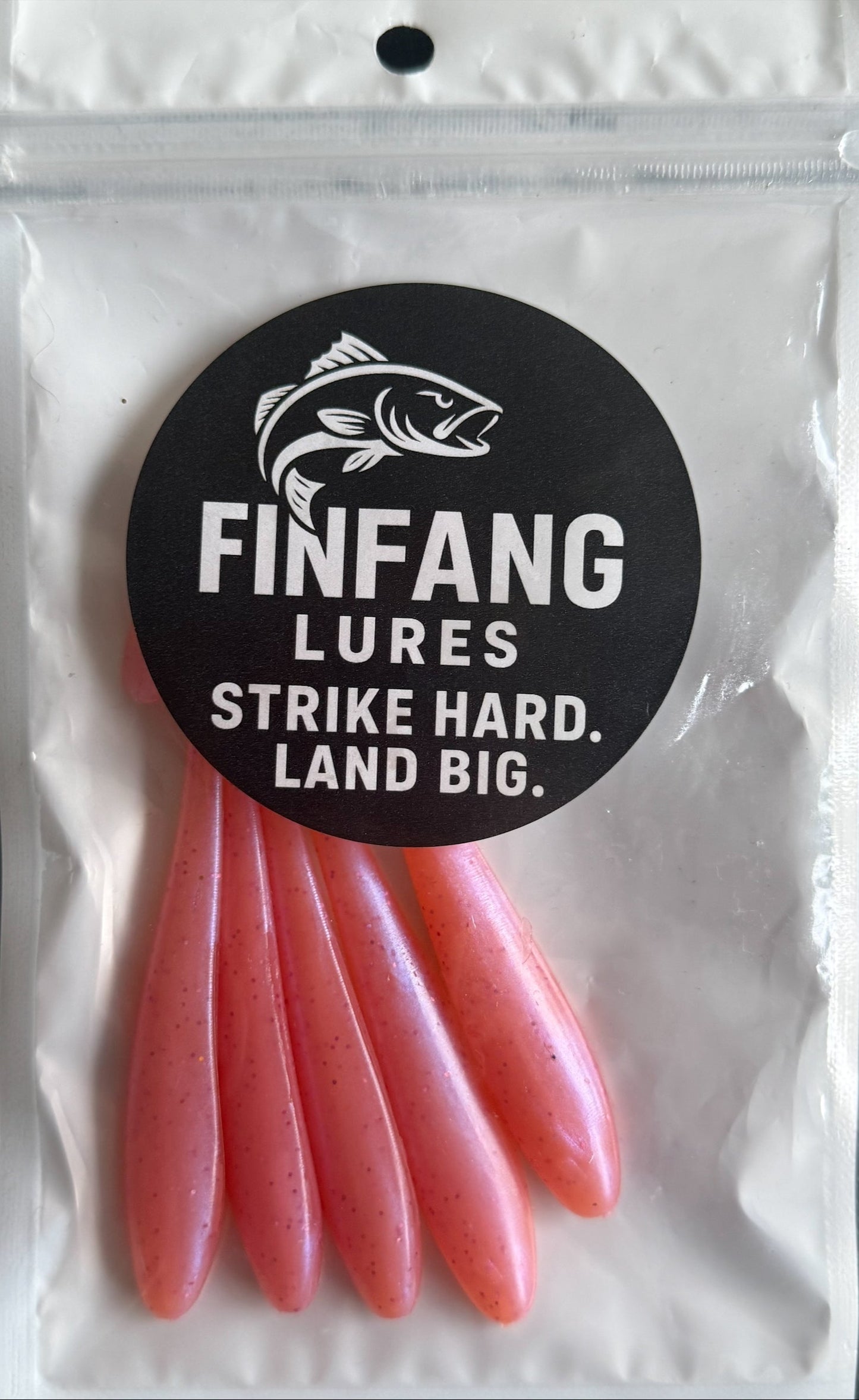 4"Paddle tail lures x 5 (Salmon Glow) with hook slot